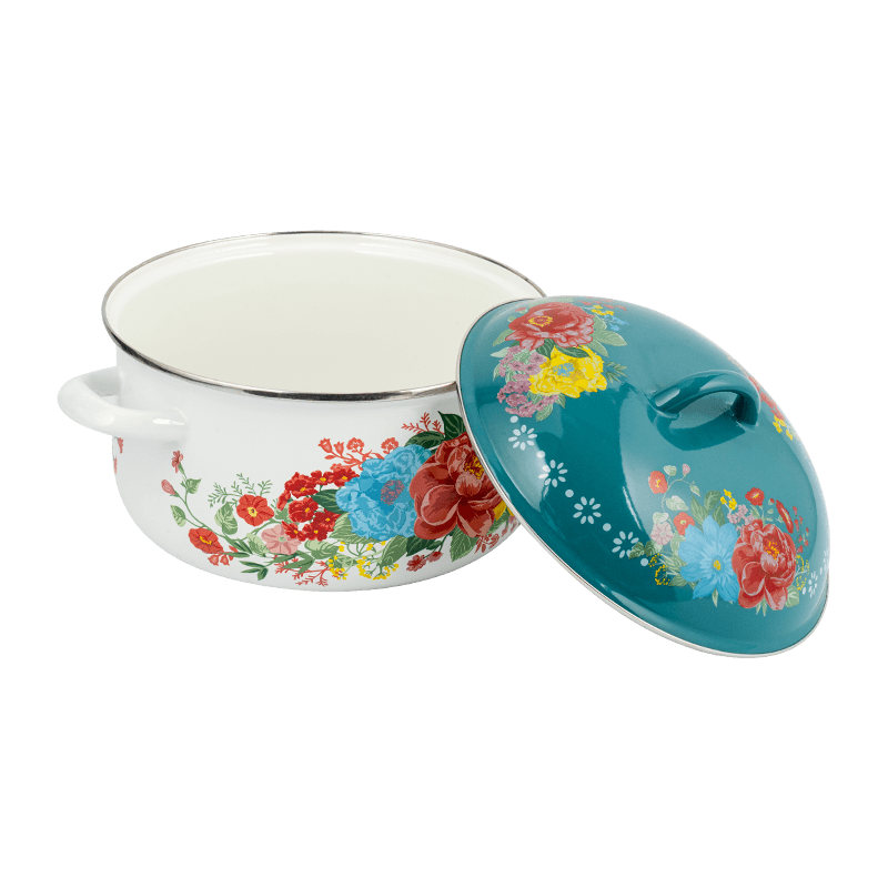 753D Enamel Flared Rim Pot lurus tahan tumpahan