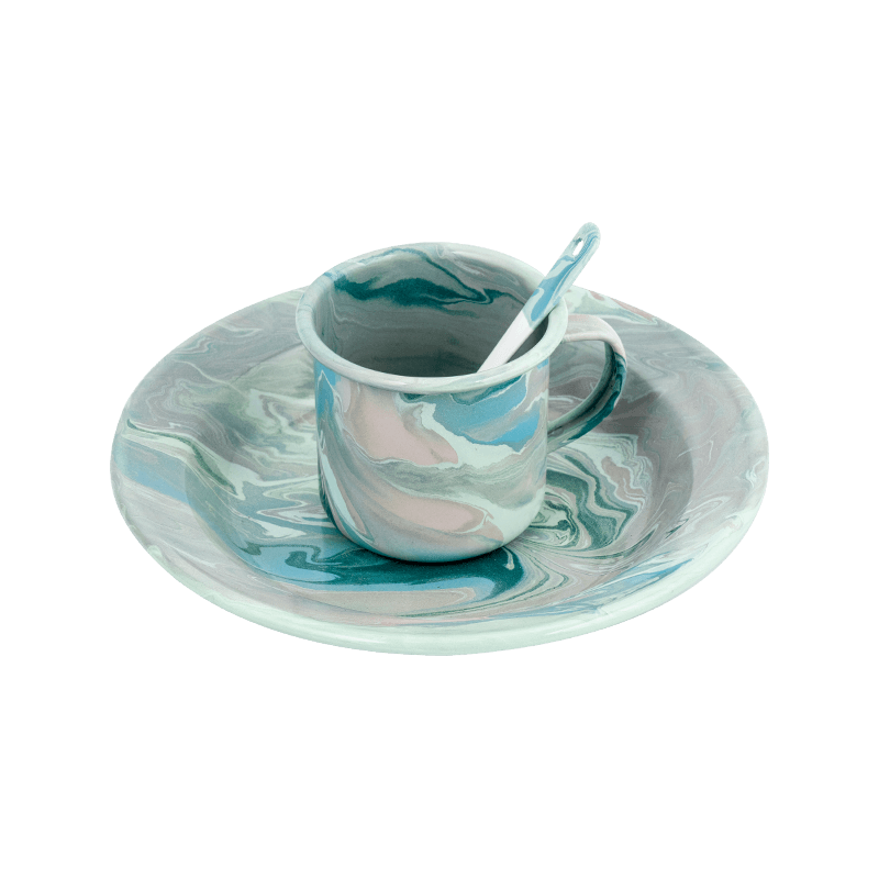 Set Teapot Enamel Bunga Eropa Set Teapot Enamel Bunga Eropa