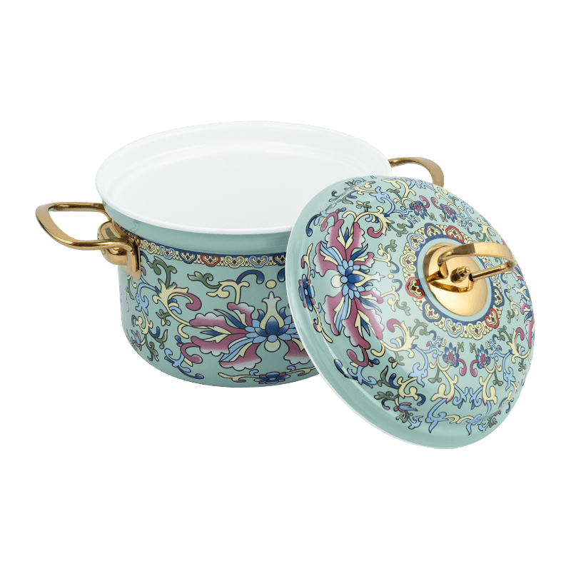 753D Enamel Flared Rim Pot lurus tahan tumpahan