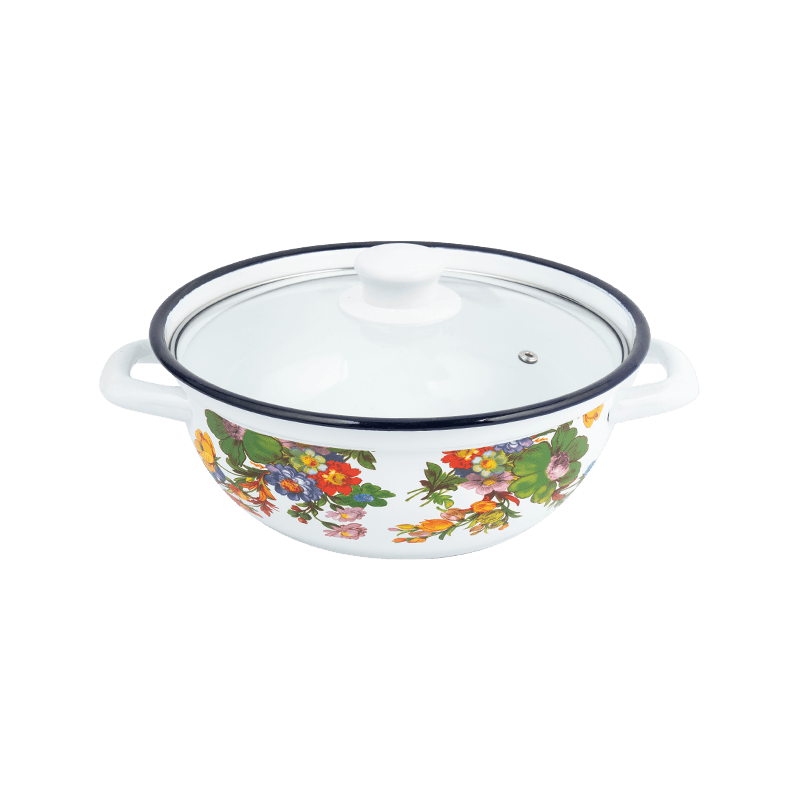 406D Enamel Stainless Steel Rim Rim Seafood Stockpot