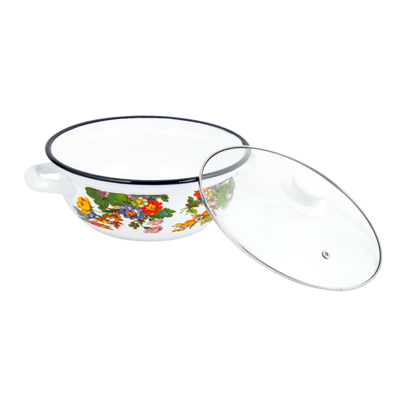 406D Enamel Stainless Steel Rim Rim Seafood Stockpot