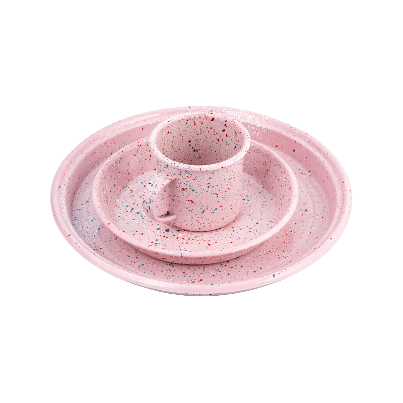 Set Teapot Enamel Bunga Eropa