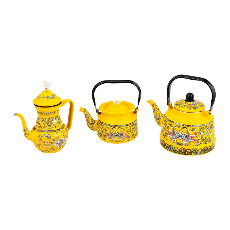 Set Teapot Gaya Etnis Enamel Mewah