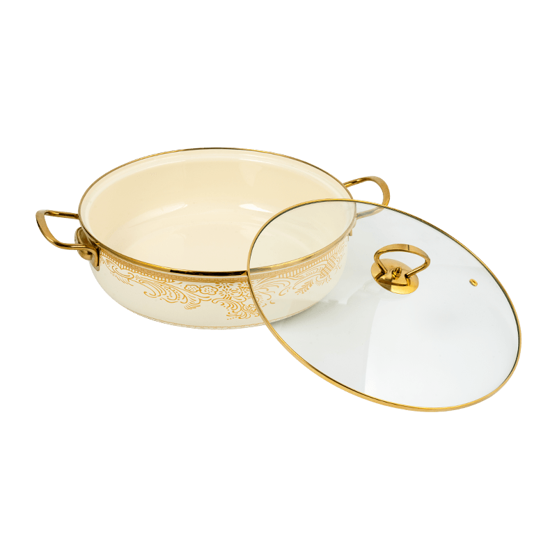 406D Enamel Stainless Steel Rim Rim Seafood Stockpot